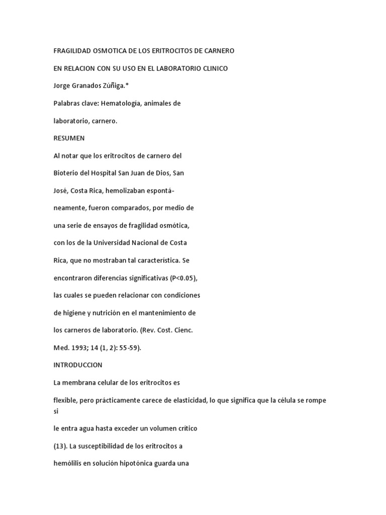 fragilidad osmotica del eritrocito